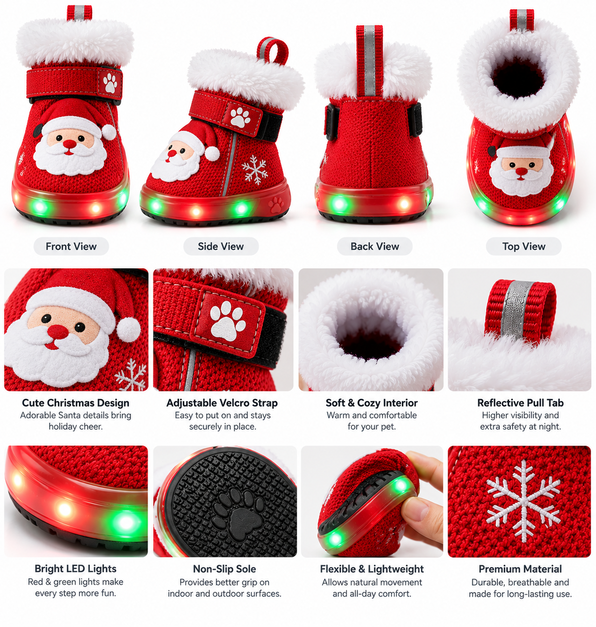 Santa Paws LED Pet Shoes